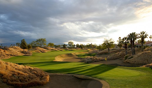 beautiful golf course at sunset