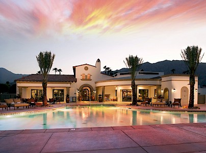 PGA West clubhouse at sunset